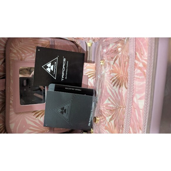 Triforce Firenze Rose Gold Diamond Pattern Hard Shell Travel Vanity Bag 12" - Picture 3 of 16